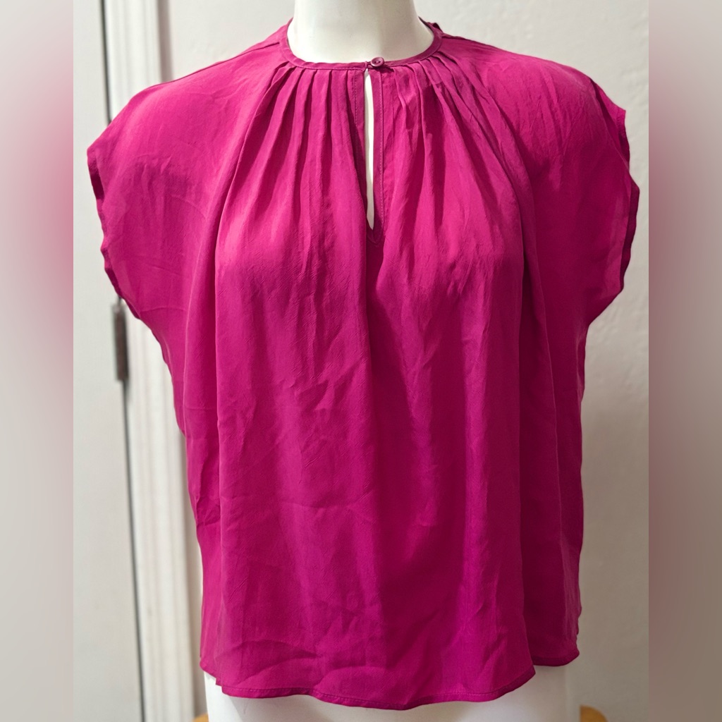 Nwt Corey Lynn Calter Fuchsia “Maggie” 100% Cupro Blouse Size Xs
